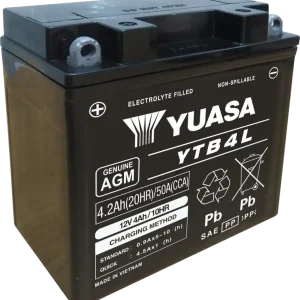 12V 4Ah 50A Yuasa YTB4L AGM Motorradbatterie Beliebt