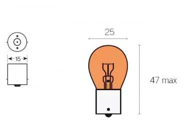 Lampe 12V BAU15S 21 Watt orange Preisreduziert