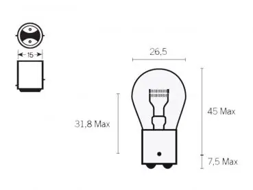 Lampe 12V BAY15D 21/5 Watt Günstig