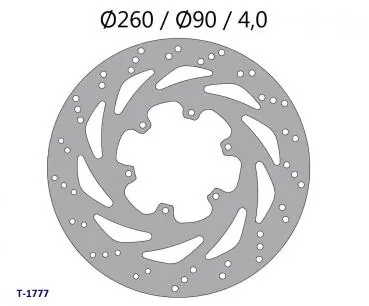 Neue Ware Bremsscheibe D=260/90mm, 6-Loch, vorne, Derbi Senda SM 2011-, Gilera SMT 2011-