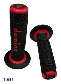 Highlight Griffgummi 22/24mm Enduro schwarz-rot per Paar, Domino